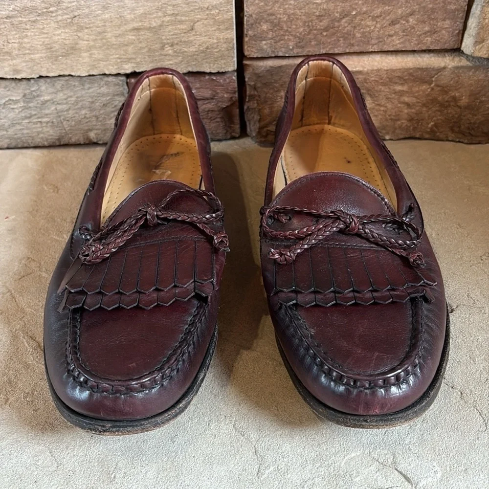 Allen Edmonds sz 10 brown leather loafers with tassels